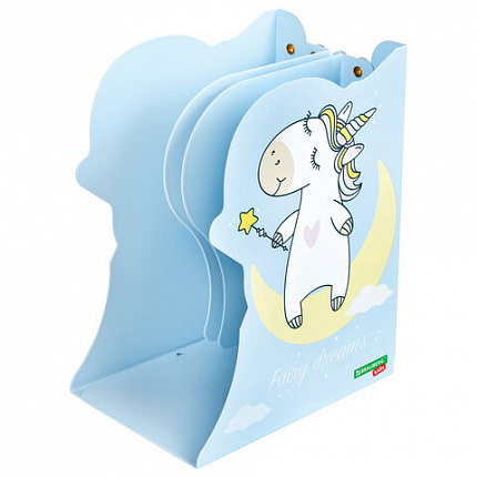 Подставка-держатель для книг и учебников фигурная BRAUBERG KIDS "Unicorn" раздвижная, металлическая, 238069