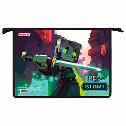 Папка для тетрадей ПИФАГОР А4, 1 отделение, картон/пластик, на молнии, "Sharp sword", 273342