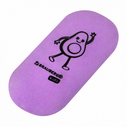 Ластик BRAUBERG KIDS "Fruits", 50х23х10 мм, пастельные цвета ассорти, 272674