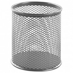 Подставка-органайзер BRAUBERG "Germanium" круглое основание, 100х89 мм, серебро, металлическая, 237988