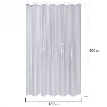 Шторка для ванной EVA, 180х200 см, кольца в комплекте, СЕРЫЕ ЛИНИИ, PRIMILA (ПРИМИЛА), 700107