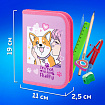 Пенал ПИФАГОР, 1 отделение, полиэстер, 19х13 см, "Fluffy akita", 272284