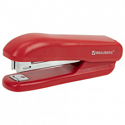 Степлер №10 BRAUBERG "SX-19", до 12 листов, с антистеплером, красный, 228589