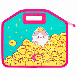 Папка-сумка ЮНЛАНДИЯ, 1 отделение, фетровые ручки, 34х30х11 см, "Duck tales", 273380