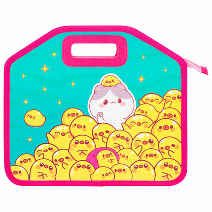 Папка-сумка ЮНЛАНДИЯ, 1 отделение, фетровые ручки, 34х30х11 см, "Duck tales", 273380