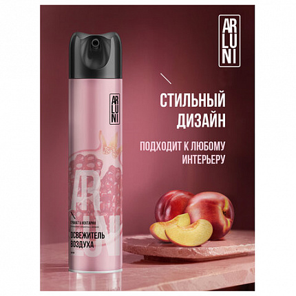 Освежитель воздуха аэрозольный 300мл ARLUNI "Гранат и нектарин",устранение неприятных