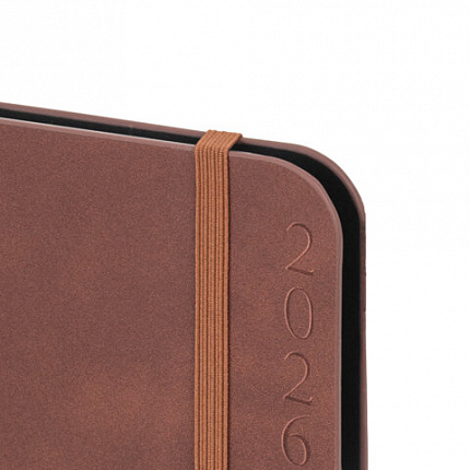 Ежедневник датированный 2026, А5, 151х213 мм, BRAUBERG "Note", под кожу, держатель для ручки, коричневый, 117515