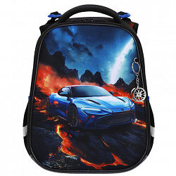 Ранец BRAUBERG PREMIUM, 2 отделения, с брелком, "Risky ride", 3D-панель, 38х29х16 см, 274394