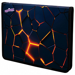 Папка для труда на молнии ЮНЛАНДИЯ А4, 1 отделение, откидная планка, органайзер, "Volcano split", 273394