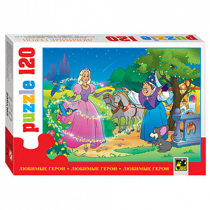 Пазл картонный 120 элементов, Любимые герои, АССОРТИ, поле 23х16,5 см, STEP PUZZLE