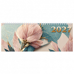 Планинг датированный 2027 285х112 мм, STAFF, гребень, картонная обложка, 64 листа, "Нежность", 118707