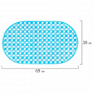 Коврик для ванны противоскользящий 69х39 см, "Ротанг", овальный, голубой, ПВХ, PRIMILA (ПРИМИЛА), 700384