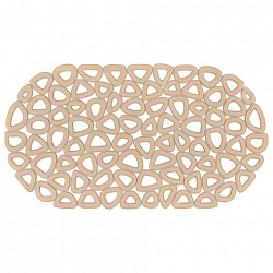 Коврик для ванны противоскользящий 68х37 см, "Треугольники", овальный, бежевый, ПВХ, PRIMILA (ПРИМИЛА), 700380