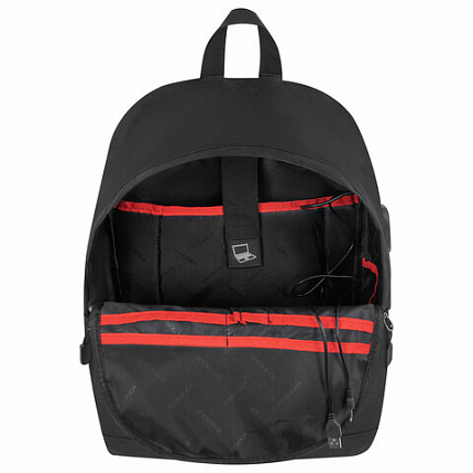 Рюкзак HEIKKI ACTIVE (ХЕЙКИ) универсальный, отделение для ноутбука, USB-порт, черный, 44х31х14 см, 272560