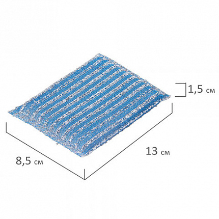 Губка-скрабер для ЭМАЛИ и ТЕФЛОНА, размер 13х8,5х1,5 см, КОМПЛЕКТ 2 штуки, посуда, уборка, LAIMA, 700057