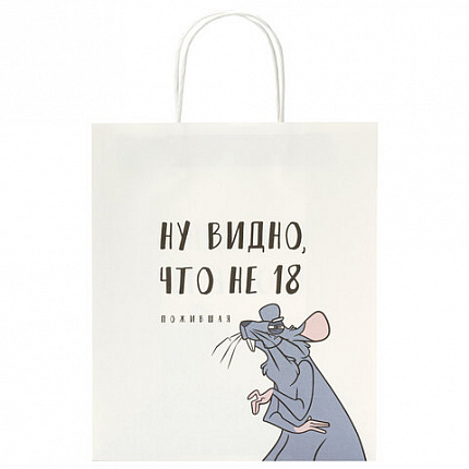 Пакет подарочный (1 штука) 26х13х32 см (L) "Woman Funny Notes", ассорти, крафт, ЗОЛОТАЯ СКАЗКА, 700822