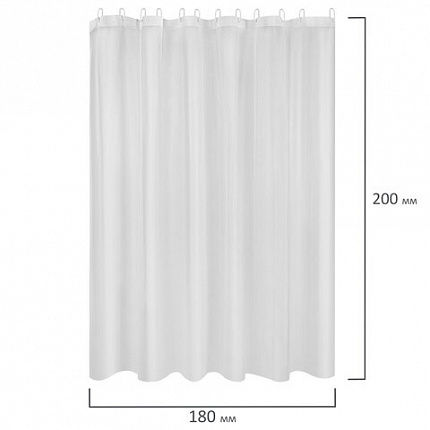 Шторка для ванной PEVA, 180х200 см, кольца в комплекте, цвет ассорти (белый, голубой, коричневый), PRIMILA (ПРИМИЛА), 700073