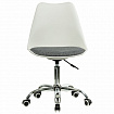 Кресло стул BRABIX "Eames MG-310 CH", хром, пластик белый, ткань серая, 532924