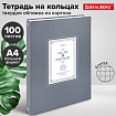 Тетрадь на кольцах БОЛЬШАЯ А4, 220х305 мм, 100 л., твердый картон, клетка, BRAUBERG, "Винтаж", 405410