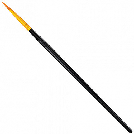 Кисти набор 10 шт., синтетика, черные, № 2/0-8 (Круглые; Овальные; Плоские; Лайнеры), WBZ, 201084