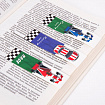 Закладки для книг с магнитом RACE CARS, набор 6 шт., блестки, 25x196 мм, ЮНЛАНДИЯ, 113446