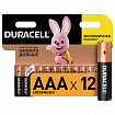 Батарейки КОМПЛЕКТ 12 шт., DURACELL Basic ОРИГИНАЛ, AAA (LR03, 24А), алкалиновые, мизинчиковые