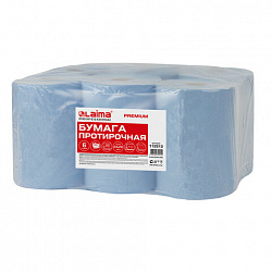 Бумага протирочная 130 м, LAIMA (Система W1) PREMIUM, 2-слойные, 500 листов в рулоне размером 23х26 см, КОМПЛЕКТ 6 рулонов, 112513