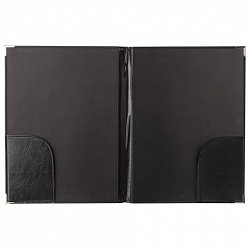 Папка адресная из кожзама без надписи, формат А4, 33х25х2 см, черная