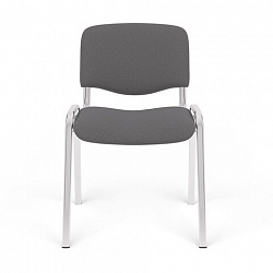 Стул для персонала и посетителей "ИЗО", хромированный каркас, ткань серая С-73, В-40