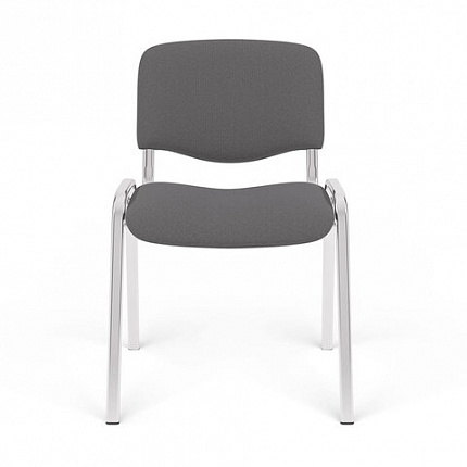 Стул для персонала и посетителей "ИЗО", хромированный каркас, ткань серая С-73, В-40