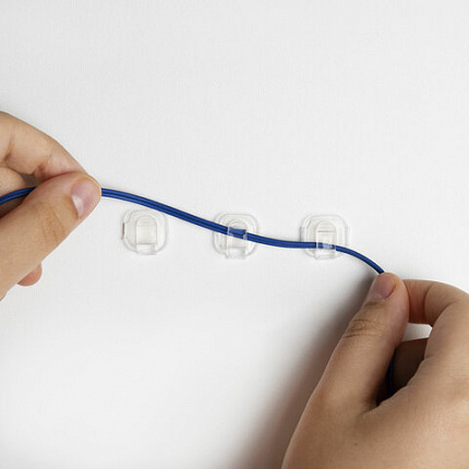 Крючки самоклеящиеся для гирлянд и проводов 1,5х1,5 см, КОМПЛЕКТ 36 шт., LAIMA Home, 608796