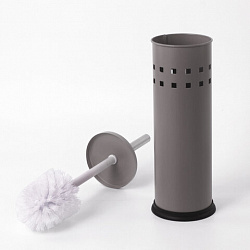 Ершик для унитаза с подставкой, металл, серый, матовый, LAIMA, 604961