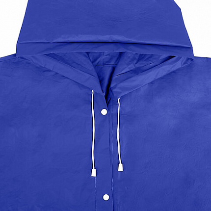 Дождевик плащ на кнопках, EVA, многоразовый прочный, чехол в комплекте, универсальный размер, синий, SHAMAANI (ШАМААНИ), 610931