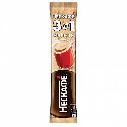 Кофе растворимый порционный NESCAFE "3 в 1 Мягкий", КОМПЛЕКТ 20 пакетиков по 14,5 г, 12460876