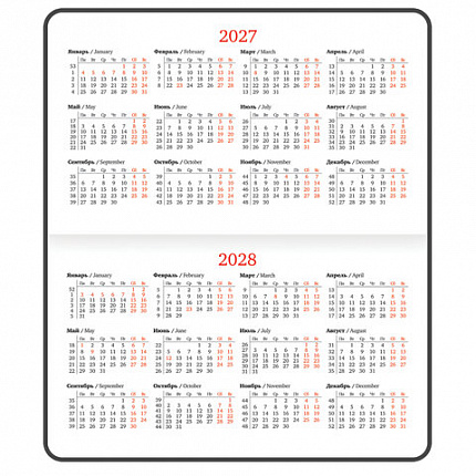 Еженедельник датированный 2027, МАЛЫЙ ФОРМАТ, 95х155 мм, А6, BRAUBERG "Vista", под кожу, "Meadow", 118188