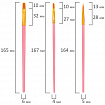 Кисти набор 10 шт., синтетика, розовые, № 2/0-8 (Круглые; Овальные; Плоские; Лайнеры), WBZ (ВБЗ), 201088