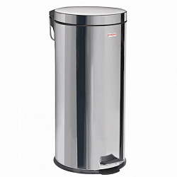 Ведро мусорное с педалью 30 литров "Classic", ЗЕРКАЛЬНОЕ, нержавеющая сталь, со съемным внутренним ведром, LAIMA, 232263