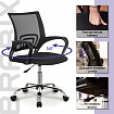 Кресло BRABIX "Fly MG-396", с подлокотниками, сетка, хром, черное, 532086