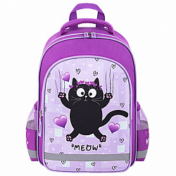 Рюкзак ПИФАГОР SCHOOL, 1 отделение, 3 кармана, "Falling cat", 38x28х14 см, 272082