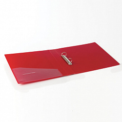 Папка на 2 кольцах BRAUBERG "Contract", 35 мм, красная, до 270 листов, 0,9 мм, 221793