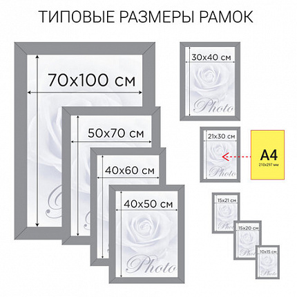 Рамка 10х15 см, небьющаяся, STAFF "Grand", багет 18 мм, цвет "капучино", МДФ, 391209