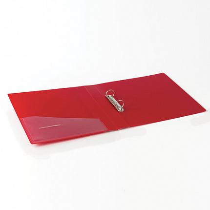 Папка на 2 кольцах BRAUBERG "Contract", 35 мм, красная, до 270 листов, 0,9 мм, 221793