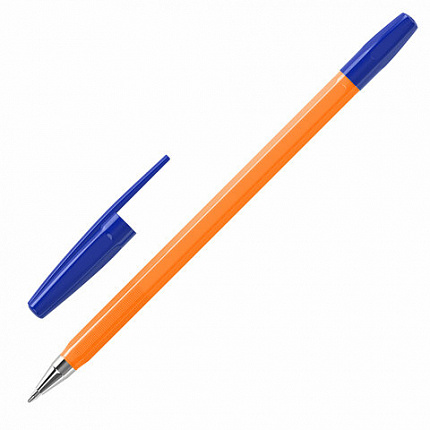 Ручки шариковые BRAUBERG "M-500 ORANGE", НАБОР 4 шт., СИНИЕ, узел 0,7 мм, линия письма 0,35 мм, 143950