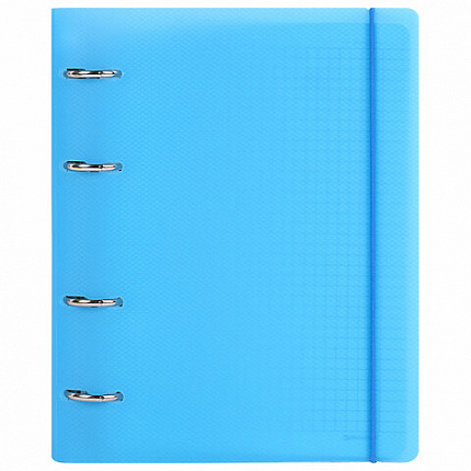 Тетрадь на кольцах А5 175х220мм, 120л, пластик, с резинкой, BRAUBERG, Синий, 404617