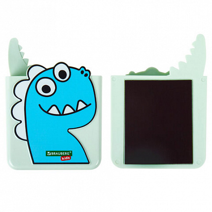 Подставка-держатель для книг и учебников BRAUBERG KIDS "Dino", с органайзером, раздвижная, металлическая, 238067