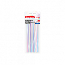 Закладки клейкие, выделители текста, BRAUBERG ULTRA PASTEL COLOR, 135х5 мм, 160 штук (8 цветов х 20 листов), 116686