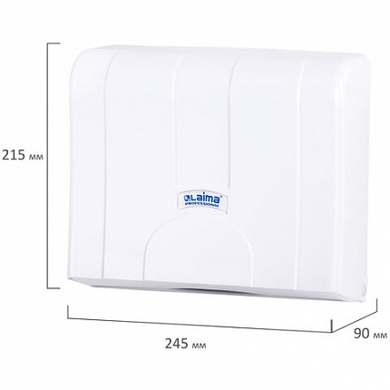Диспенсер для полотенец LAIMA PROFESSIONAL LSA (Система H2), Z-сложения, белый, ABS, 607991, 3570-0