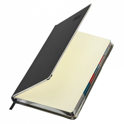 Ежедневник датированный 2026 А5 148х218 мм, GALANT "Infinity Silver", под кожу, серый, 117499