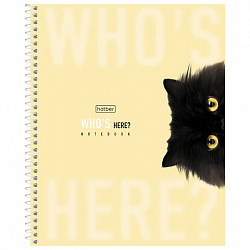 Тетрадь А5 96 л., HATBER, спираль, клетка, матовая ламинация, "Кто здесь?" (микс в спайке), 093670, 96Т5лВ1сп
