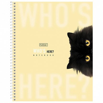 Тетрадь А5 96л. HATBER спираль, клетка, матовая ламинация, Кто здесь? (микс в спайке), 96Т5лВ1сп